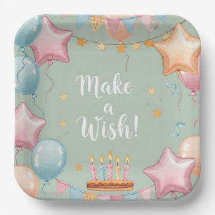 Plato De Papel Make a Wish, de Natasha Us