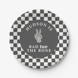 Plato De Papel Mal DOS Al Hueso Segundo Cumpleaños