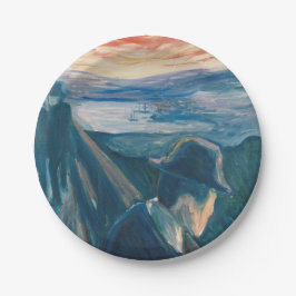 Plato De Papel Mal humor al atardecer, desesperación (por Edvard