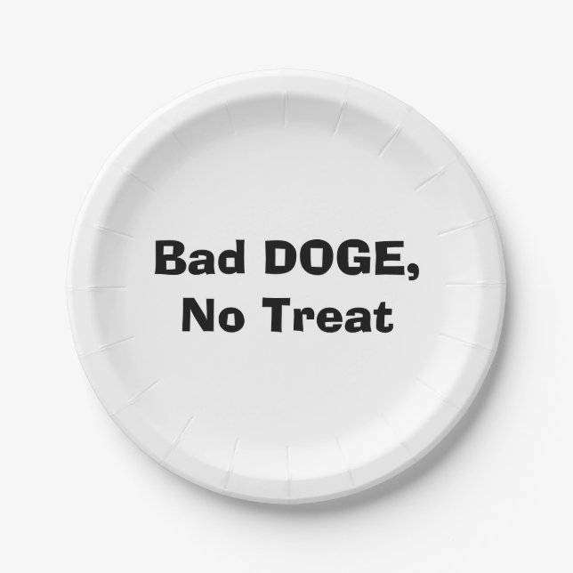 Plato De Papel Mala DOGE, Sin Galleta (Anverso)