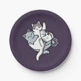Plato De Papel Malabarismo de leva - gatos durmientes curados