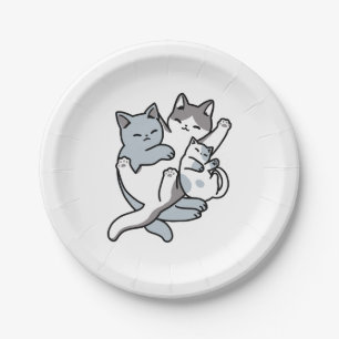 Plato De Papel Malabarismo de leva - gatos durmientes curados