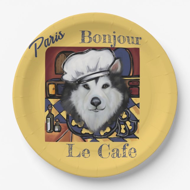 Plato De Papel Malamute de Alaska (Anverso)