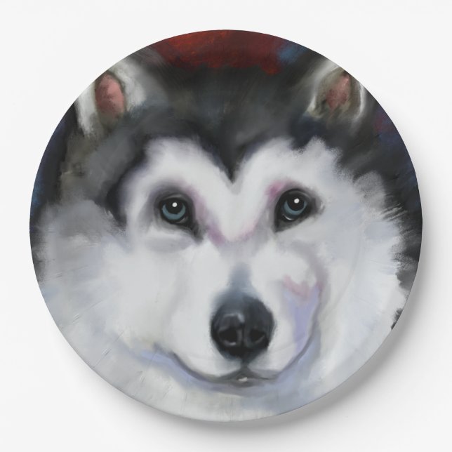 PLATO DE PAPEL MALAMUTE DE ALASKA   (Anverso)