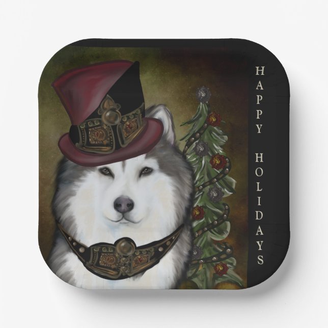 Plato De Papel Malamute de Alaska (Anverso)