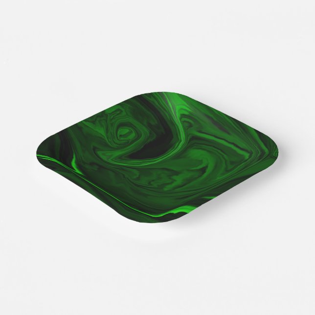 Plato De Papel malaquita verde textura (Angular)