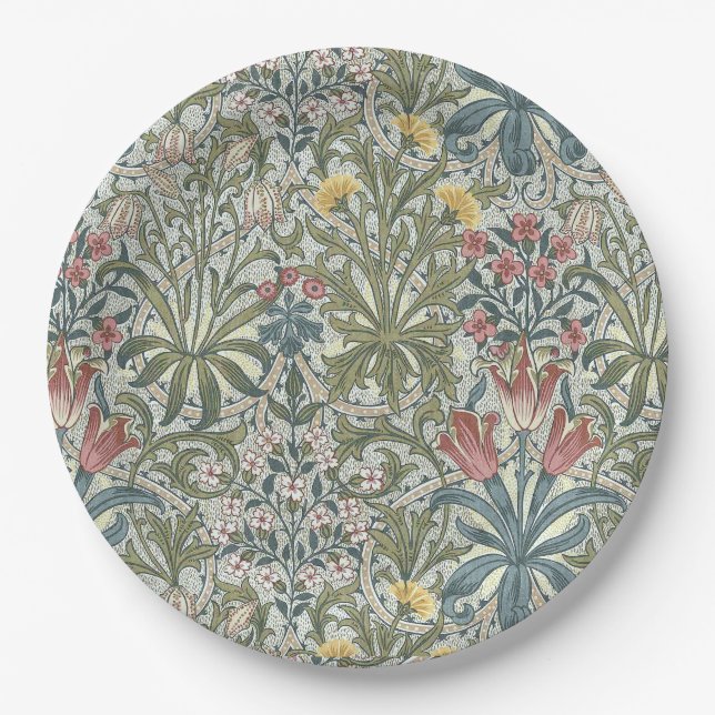 Plato De Papel Malezas del bosque de William Morris (Anverso)