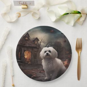 Plato De Papel Maltés Halloween de terror