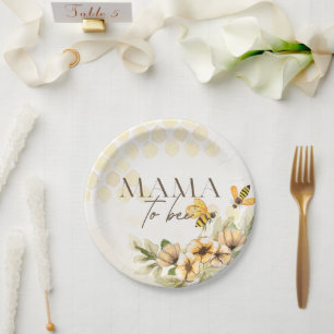 Plato De Papel Mama a Bee Spring Baby Shower