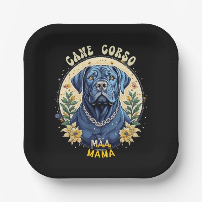Plato De Papel Mamá Cane Corso (Anverso)