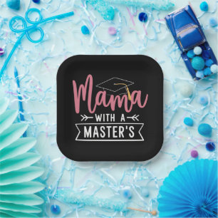 Plato De Papel Mamá con Maestría MBA Graduación de Maestría