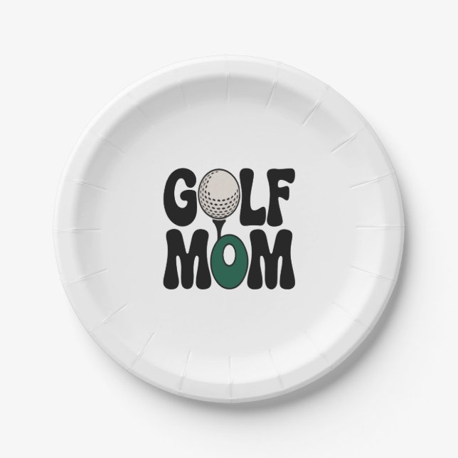 Plato De Papel Mamá del golf (Anverso)