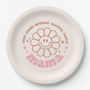Plato De Papel Mama Flower: Amadas, fuertes, hermosas y valiosas