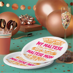 Plato De Papel Mamá maltesa loca