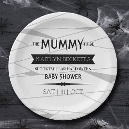 Plato De Papel Mamá para ser | Baby Shower de Halloween