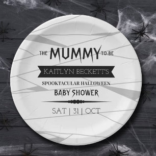 Plato De Papel Mamá para ser   Baby Shower de Halloween