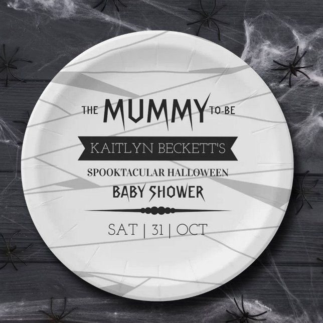 Plato De Papel Mamá para ser | Baby Shower de Halloween (Subido por el creador)