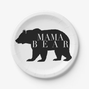 Plato De Papel Mamá rústica Bear el Baby Shower
