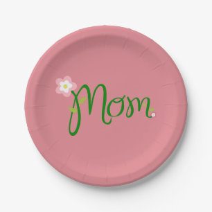 Plato De Papel Mamá Strawberry Pink