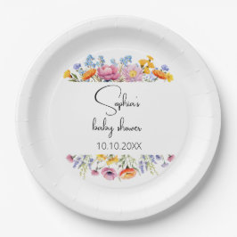 Plato De Papel Mama to Bee Wildflower Baby Shower