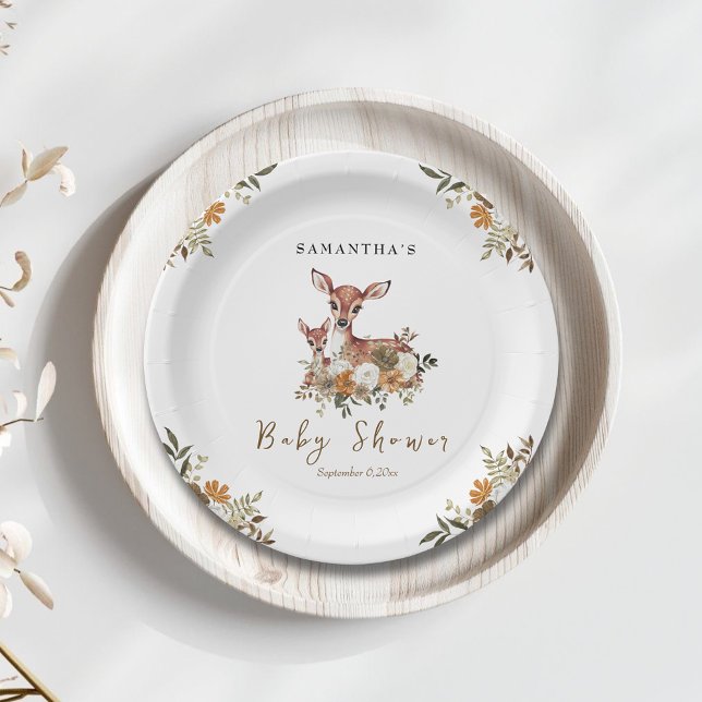Plato De Papel mama venado y bebé venado (Subido por el creador)