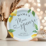 Plato De Papel Mamas de limón azul chirrido principal bebé toalla<br><div class="desc">Las mamás de limón azul aprieta las servilletas de la ducha de bebés Papel Platos de juego disponibles.</div>