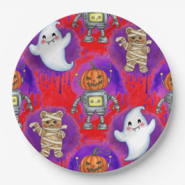 Plato De Papel Mamis, fantasmas y calabazas, de Natasha Us