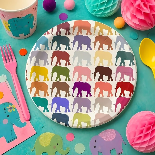 Plato De Papel Manada Colorida (Subido por el creador)