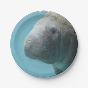 Plato De Papel Manatee grande subacuático