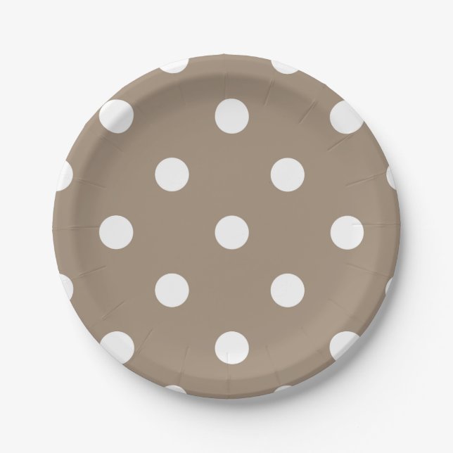 Plato De Papel Manchas Marrones Claras Boho (Anverso)