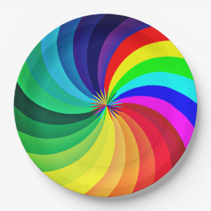 Plato De Papel Mandala-46556 de color arcoiris