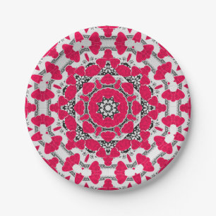 Plato De Papel Mandala abstracta sin inconvenientes corazones ori