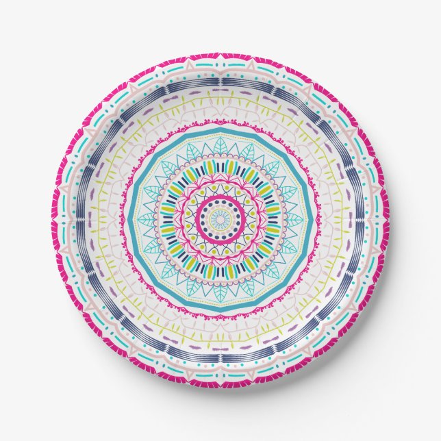 Plato De Papel mandala colorida (Anverso)