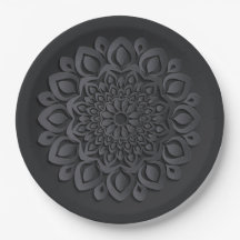 Mandala de corte contemporáneo de papel negro