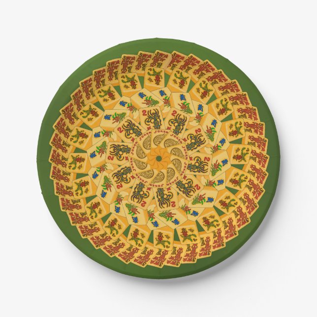 Plato De Papel Mandala del Mah Jong (Anverso)