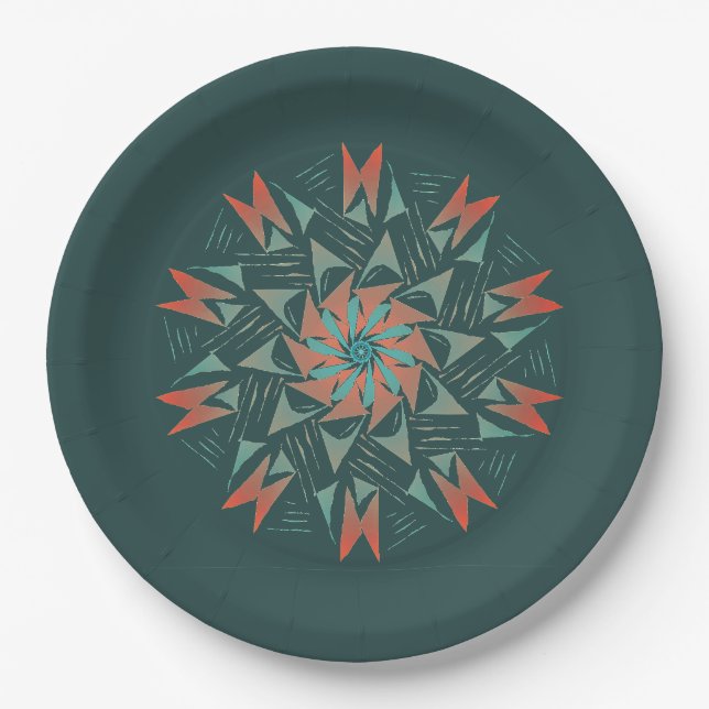 Plato de papel Mandala del suroeste (Anverso)