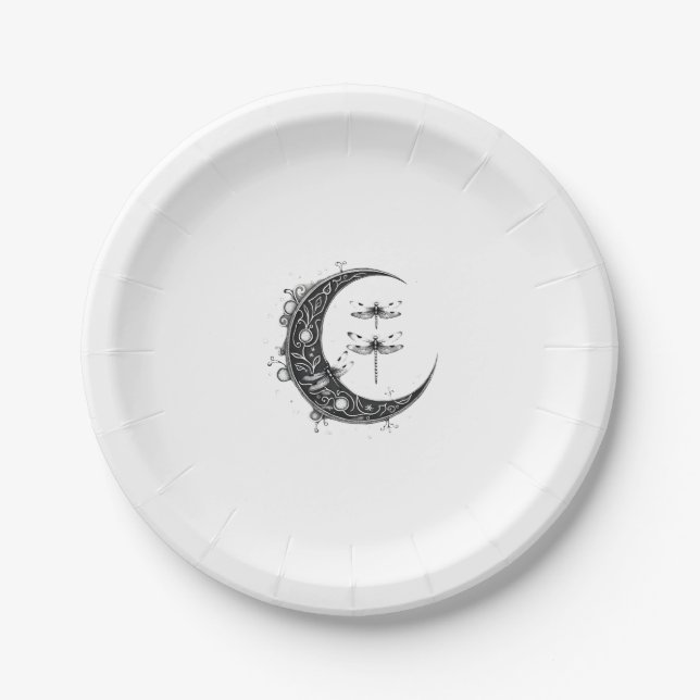 Plato De Papel Mandala Dragonfly Gothic Dragonflies (1) (Anverso)