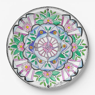 Plato De Papel Mandala Floribunda