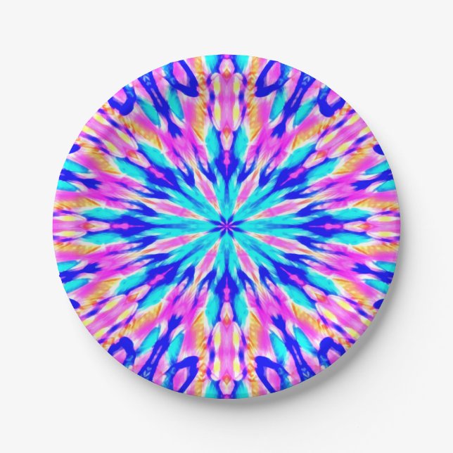 Plato De Papel mandala fractal intrincada (Anverso)