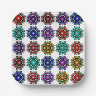 Plato De Papel Mandala in various colours