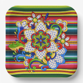 Plato De Papel Mandala mexicana