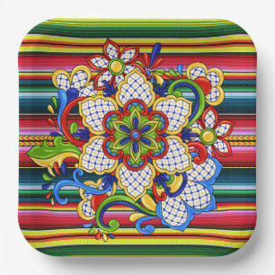 Plato De Papel Mandala mexicana