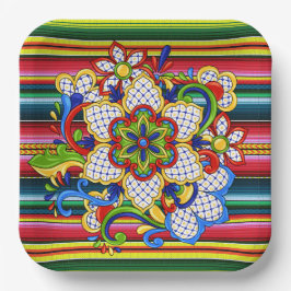 Plato De Papel Mandala Mexicano