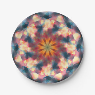 Plato De Papel Mandala psicodélica de Kaleidoscópico de Prisma