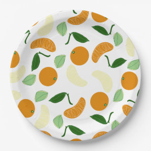 Plato De Papel Mandarin Citrus