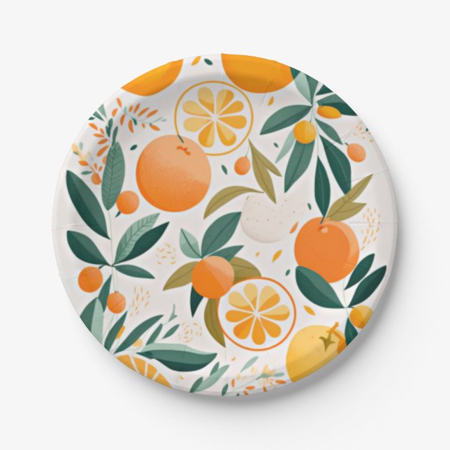 Plato De Papel Mandarina clementina (Anverso)