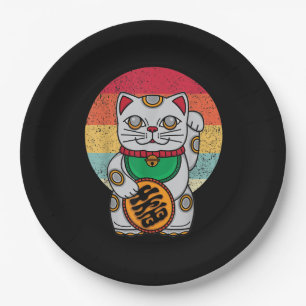 Plato De Papel Maneki Neko Kawaii Koban Feng