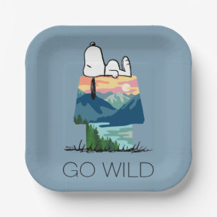 Plato De Papel Maní   Snoopy Dog House Sunrise