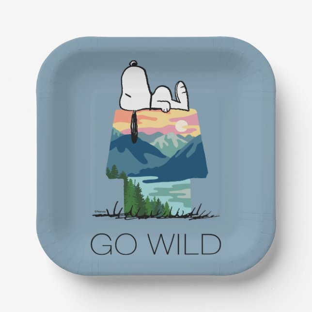 Plato De Papel Maní | Snoopy Dog House Sunrise (Anverso)