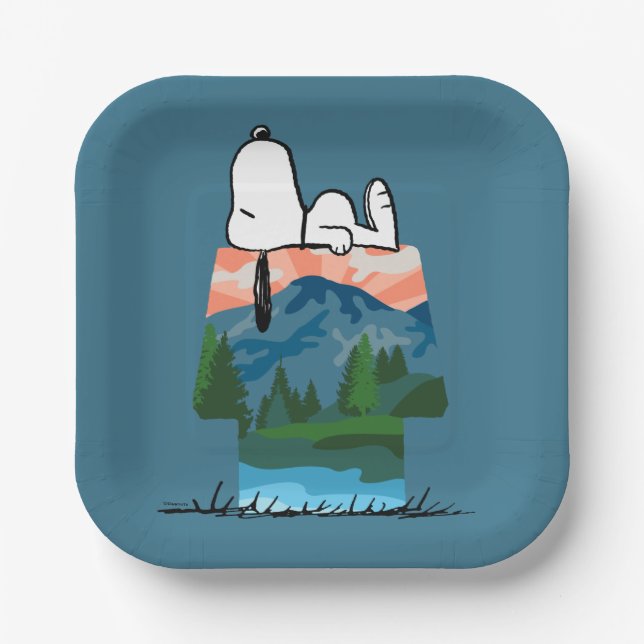 Plato De Papel Maní | Snoopy Dog Sunset View (Anverso)